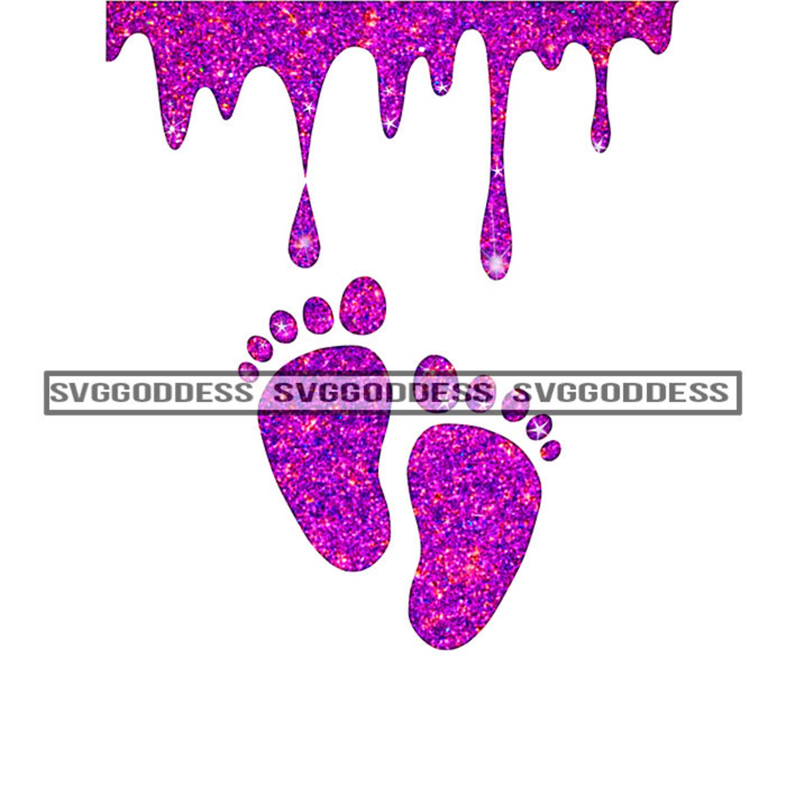 Purple Baby Feet Foot Prints Newborn Dripping Paint Close Up Etsy