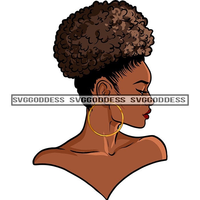 Afro Sexy Black Woman Profile Side View Melanin Nubian Classy - Etsy UK