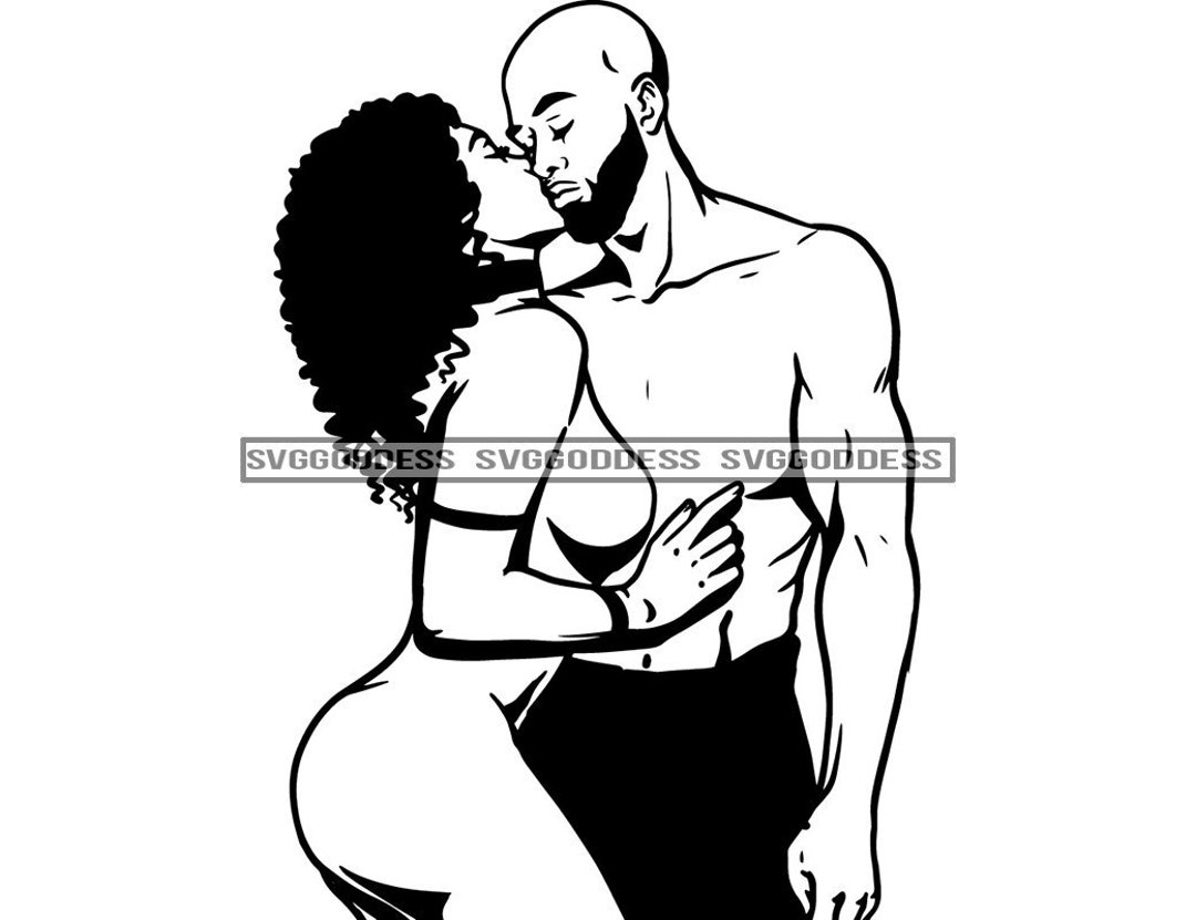 Afro Sexy Couple Romance Naked Body Black Woman Black image