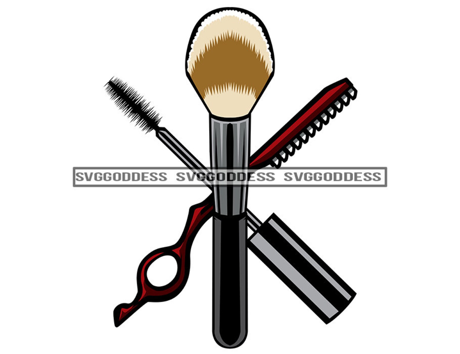 Beauty Hair Salon Tool Kit Set Logo Combs Brushes Scissors Etsy