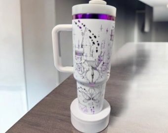 Custom White purple  40 oz tumbler