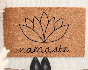Namaste Decor Doormat, Namaste shirt  Doormat, New home gift, Housewarming Gift, Welcome Doormat, Front Doormat, Customize Coir Doormat,