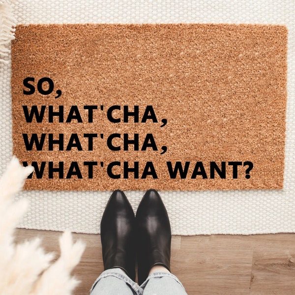 So What's Cha What Cozy Song Doormat, Probably Housewarming Gift Door Mat, Welcome Pet Doormat,Funny Front Doormat, Customize Doormat