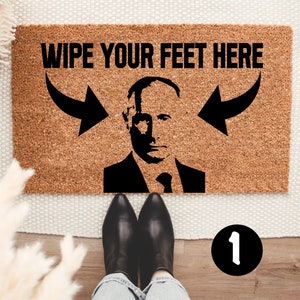 Wipe your feet here Putin Doormat, Biden, Kamala wipe , Kamala Harris Housewarming Gift, Closing Gift, Welcome Doormat, Front Doormat