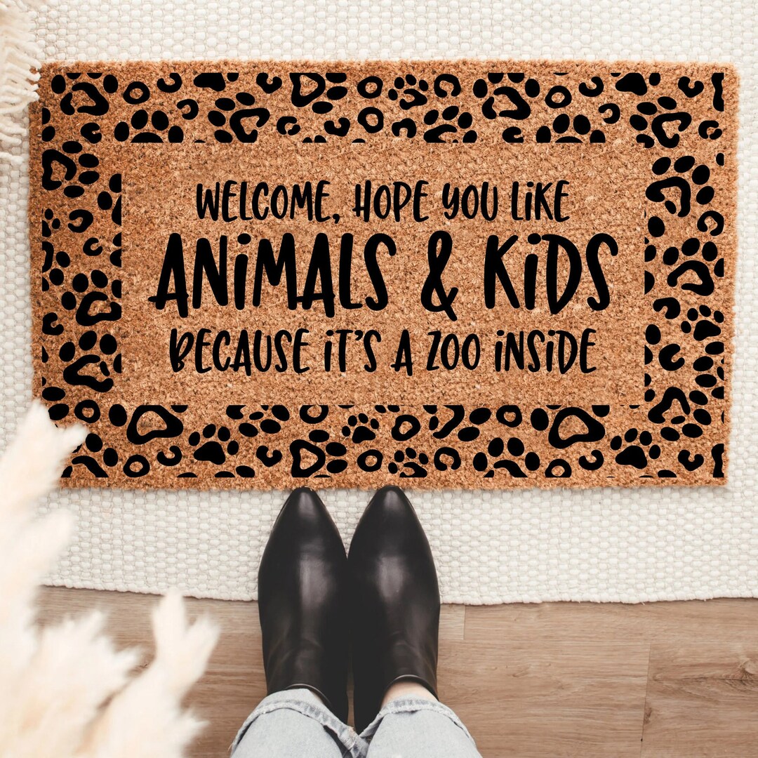 Hope You Like Animals and Kids Doormat, Housewarming Gift
