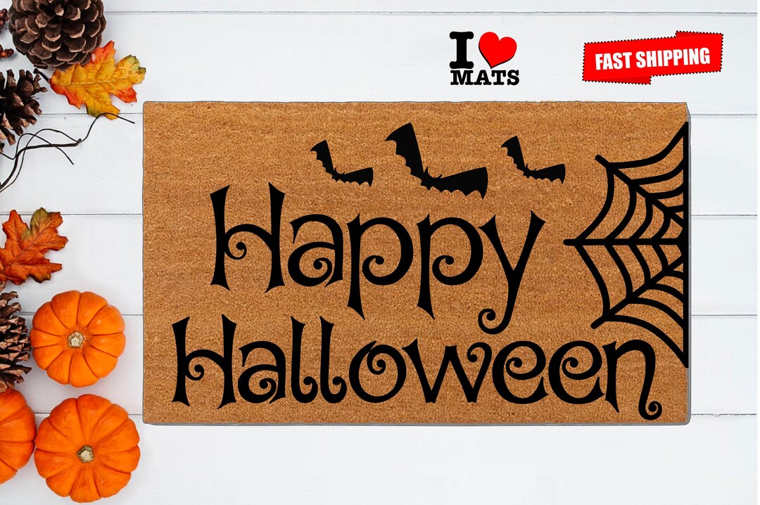 Happy Halloween Doormat Witches Doormat Halloween Doormat Etsy