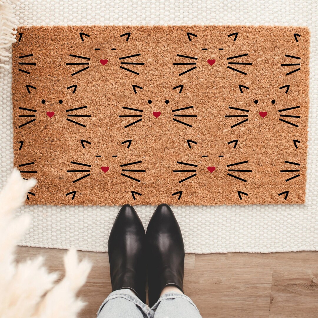 Meow Cat Doormat, Hope You Like Cats Doormat, Cats Here, Housewarming