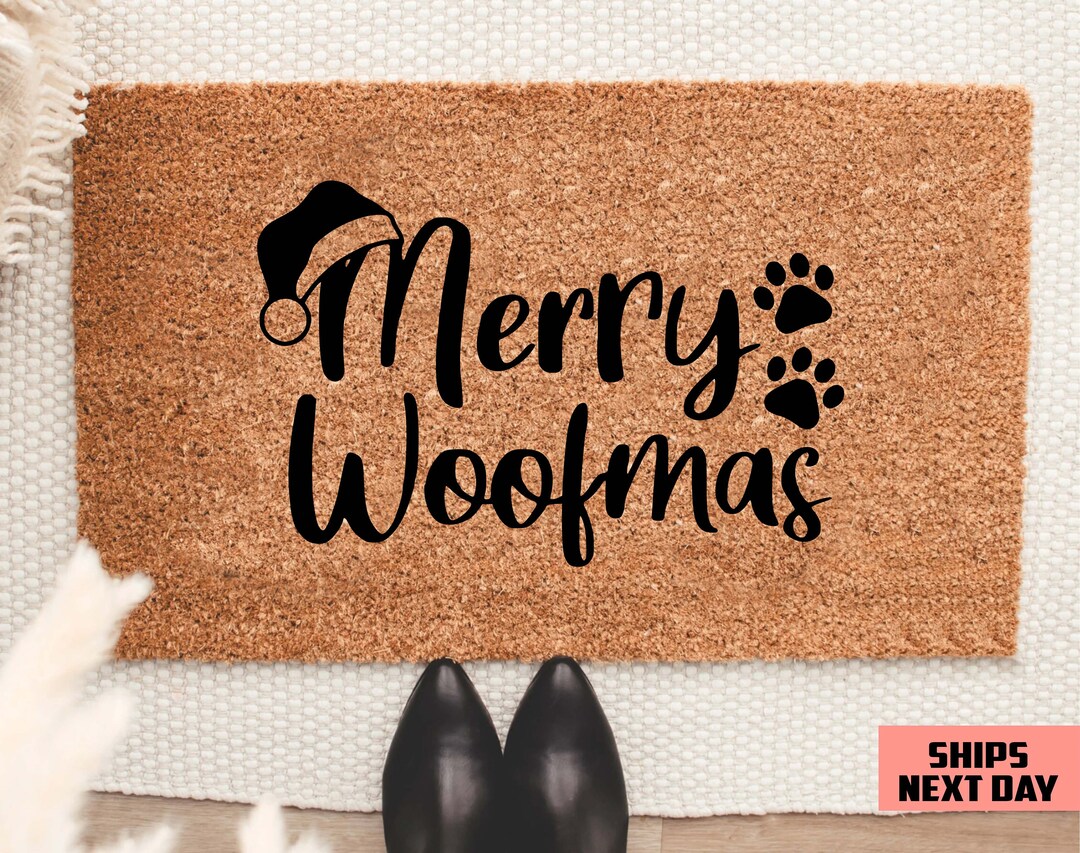 Merry Woofmas Doormat, Housewarming Gift, Doormat, Front