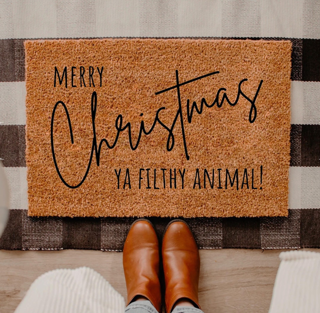 Filthy Animal Doormat, Funny Christmas Doormat, Funny Doormat, Merry Christmas Doormat