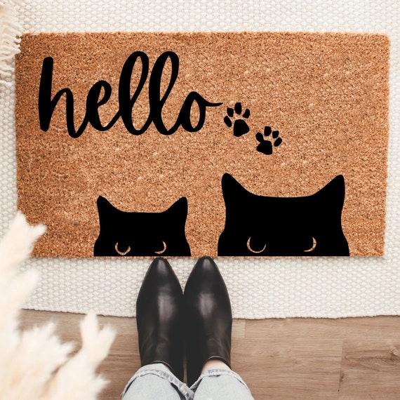 Pet Bowl Mat for Dog Owners, Funny Decorative Design F-Cats, 16x24