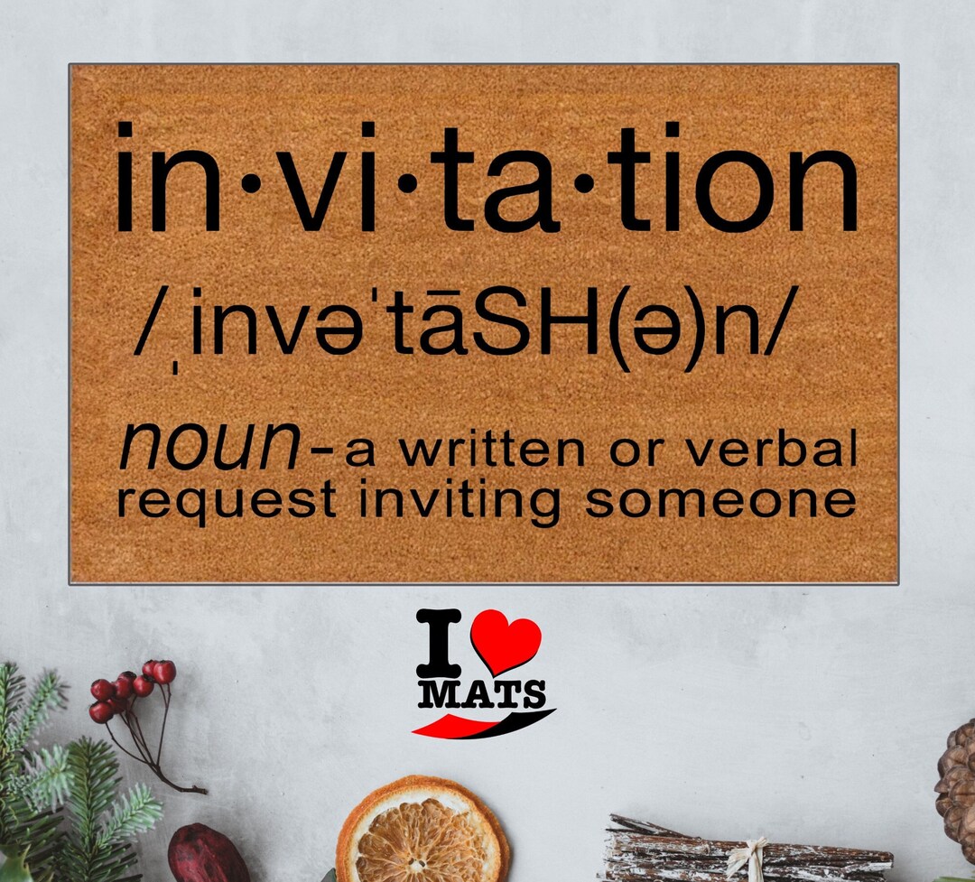 Invitation Request Doormat Noun Customize Home Decor Etsy