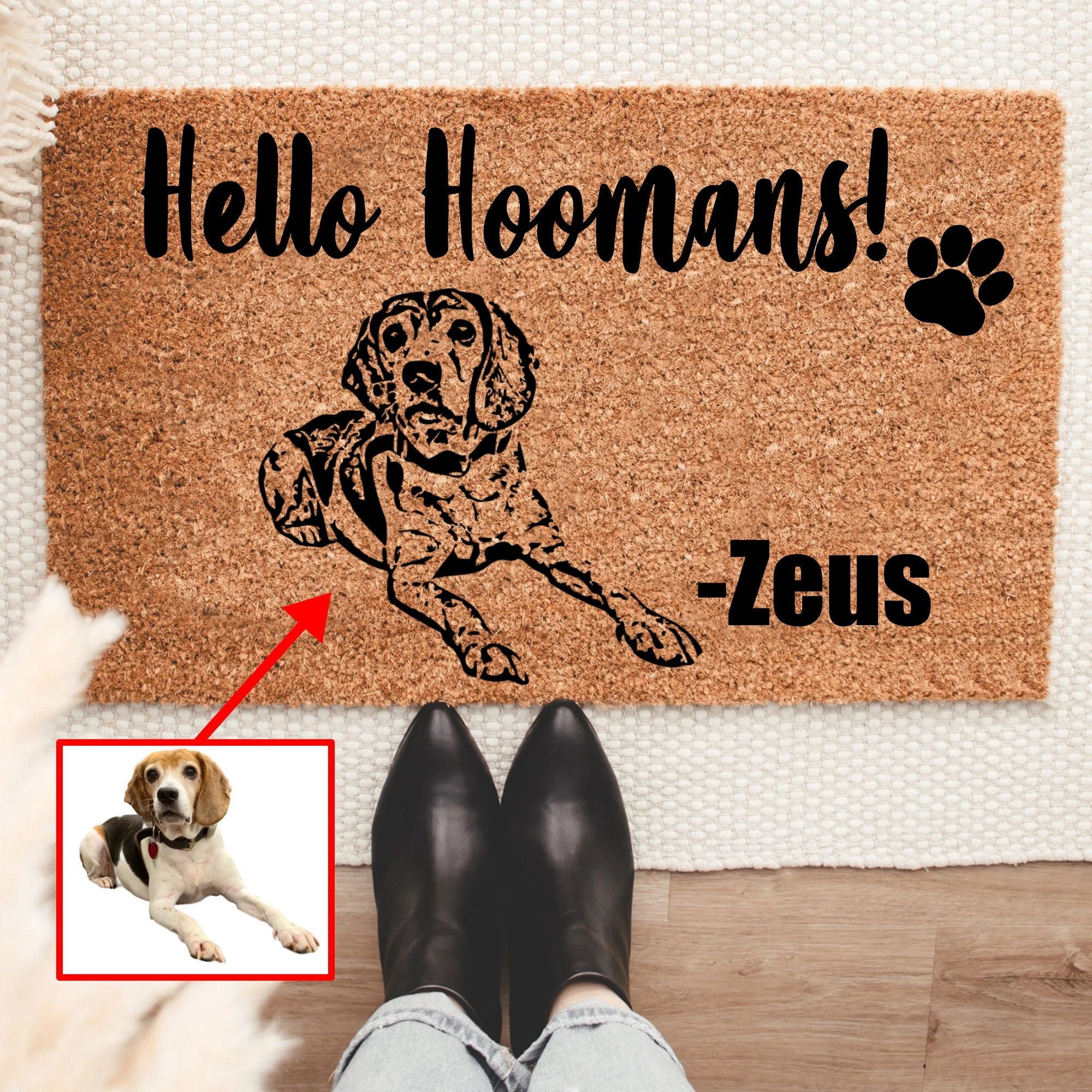 Live Love Rescue Dog / Cat Custom Welcome Mat