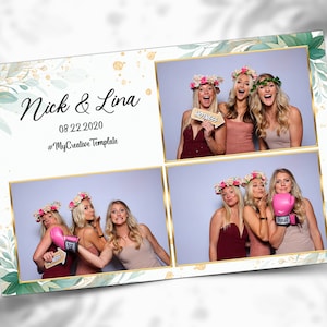 Wedding Photobooth Template, Floral Photobooth Template, 4x6 Wedding Photo booth Template, photo booth template wedding