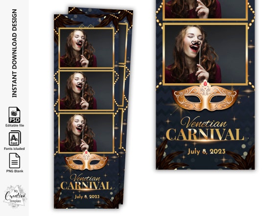 Masquerade Photo Booth Template Carnival Photo Booth | Etsy