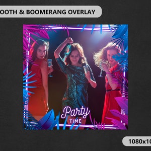 360 Booth Photo Template, Neon 360 Booth Overlay, Neon Frame 360 Photo Template, 360 Overlay for party, Boomerang overlay