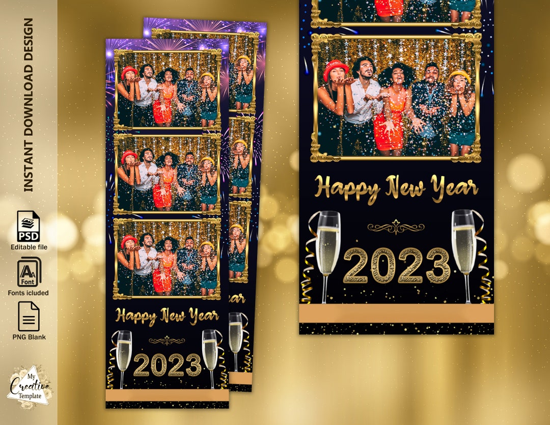 New Year Photo Booth Template Holiday Photo Booth Template - Etsy