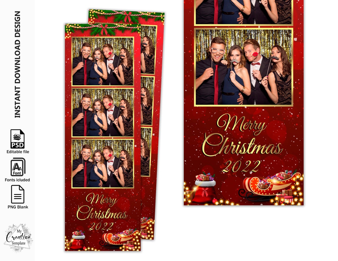 Christmas Photo Booth Template Holiday Photo Booth Template - Etsy