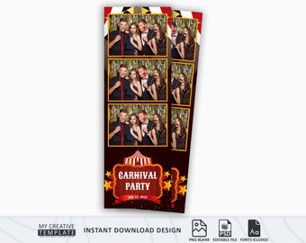Circus Photo Booth Template, Carnival Photo Booth Template, Photo Booth Template 2x6, Photobooth template, photobooth
