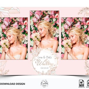 Wedding Photobooth Template, Diamond Photobooth Template, Mirror Wedding Photo booth Template, Floral photobooth template