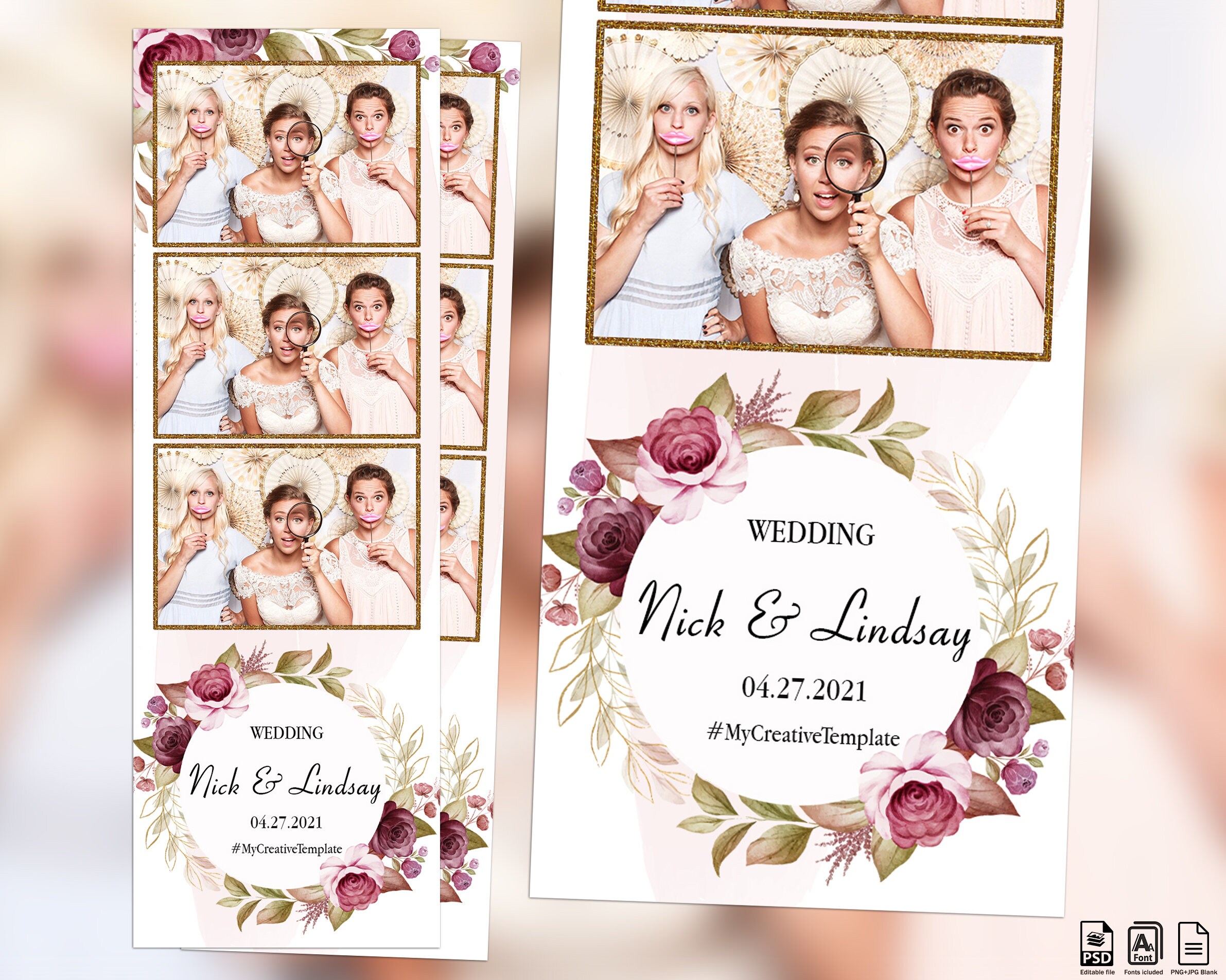 Wedding Photo booth Template Elegant Photo booth Template | Etsy
