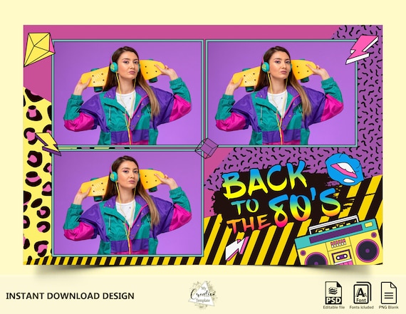 Retro girl outfit Design Template