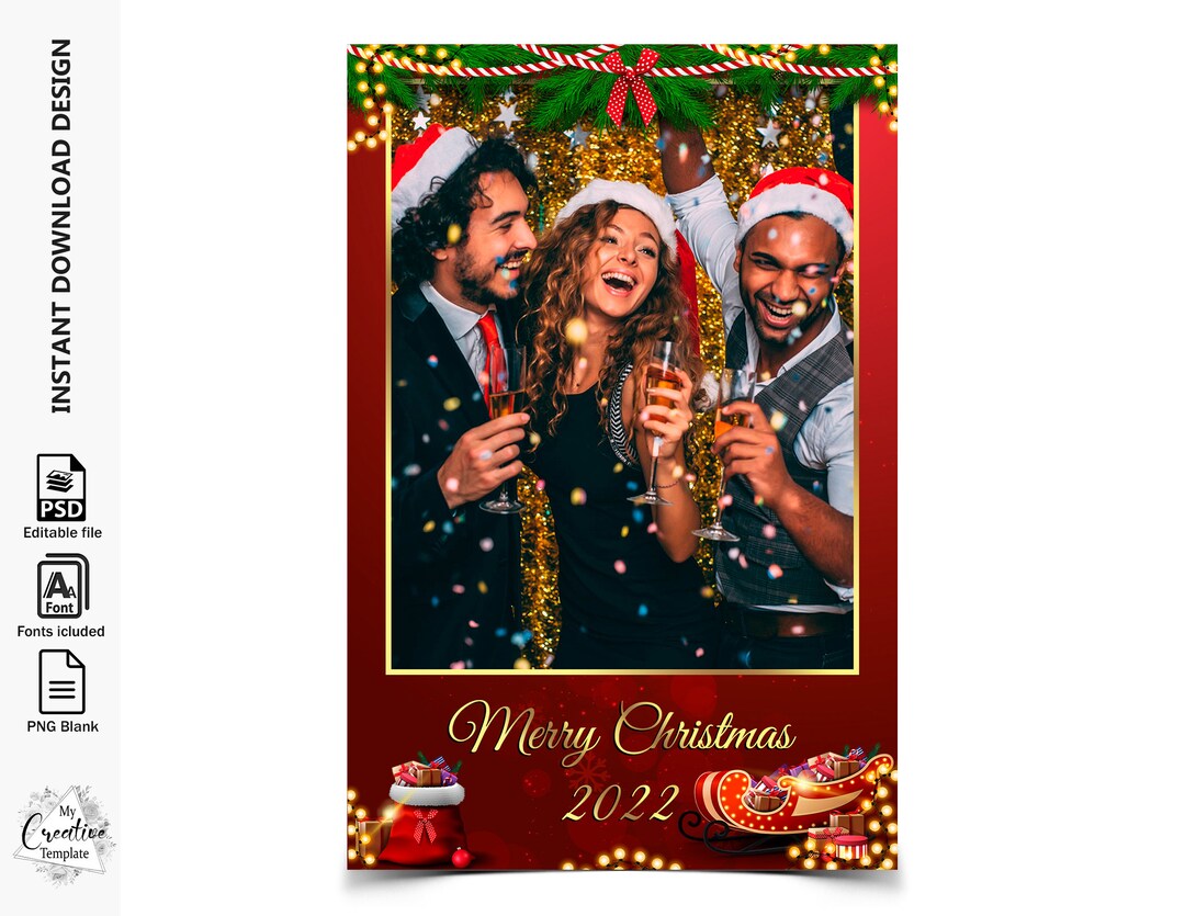 Christmas Photo Booth Template Holiday Photo Booth Template - Etsy