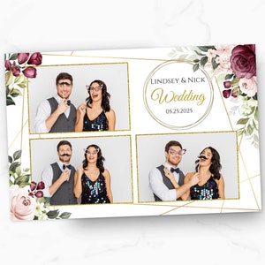 Wedding Photobooth Template, Floral Photobooth Template, 4x6 Wedding Photo booth Template, Photo Booth template wedding, photobooth template