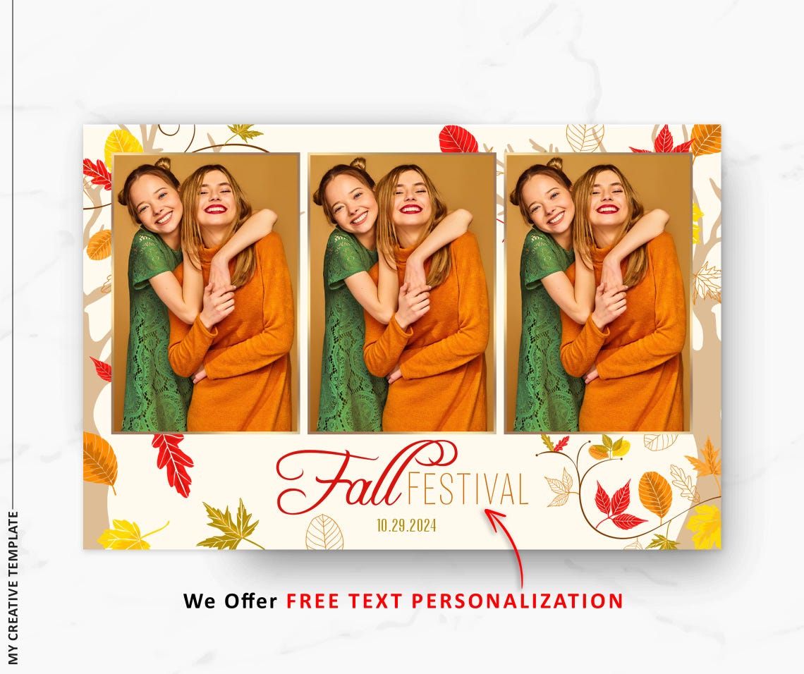 Template Photo Booth, Fall Photo Booth Template, Autumn Photobooth ...