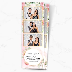 Wedding Bridal Shower Photobooth Template Sweet 16 Sixteen Floral Anniversary Photo Booth Template 2x6