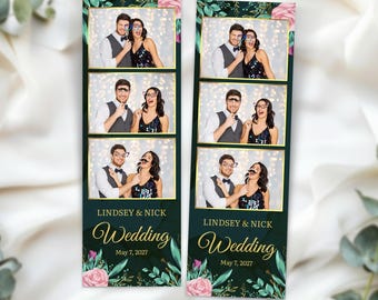 ウェディングフォトブース  グリーンバージョン 結婚式用フォトブースのテンプレート 記念日用フォトブースの