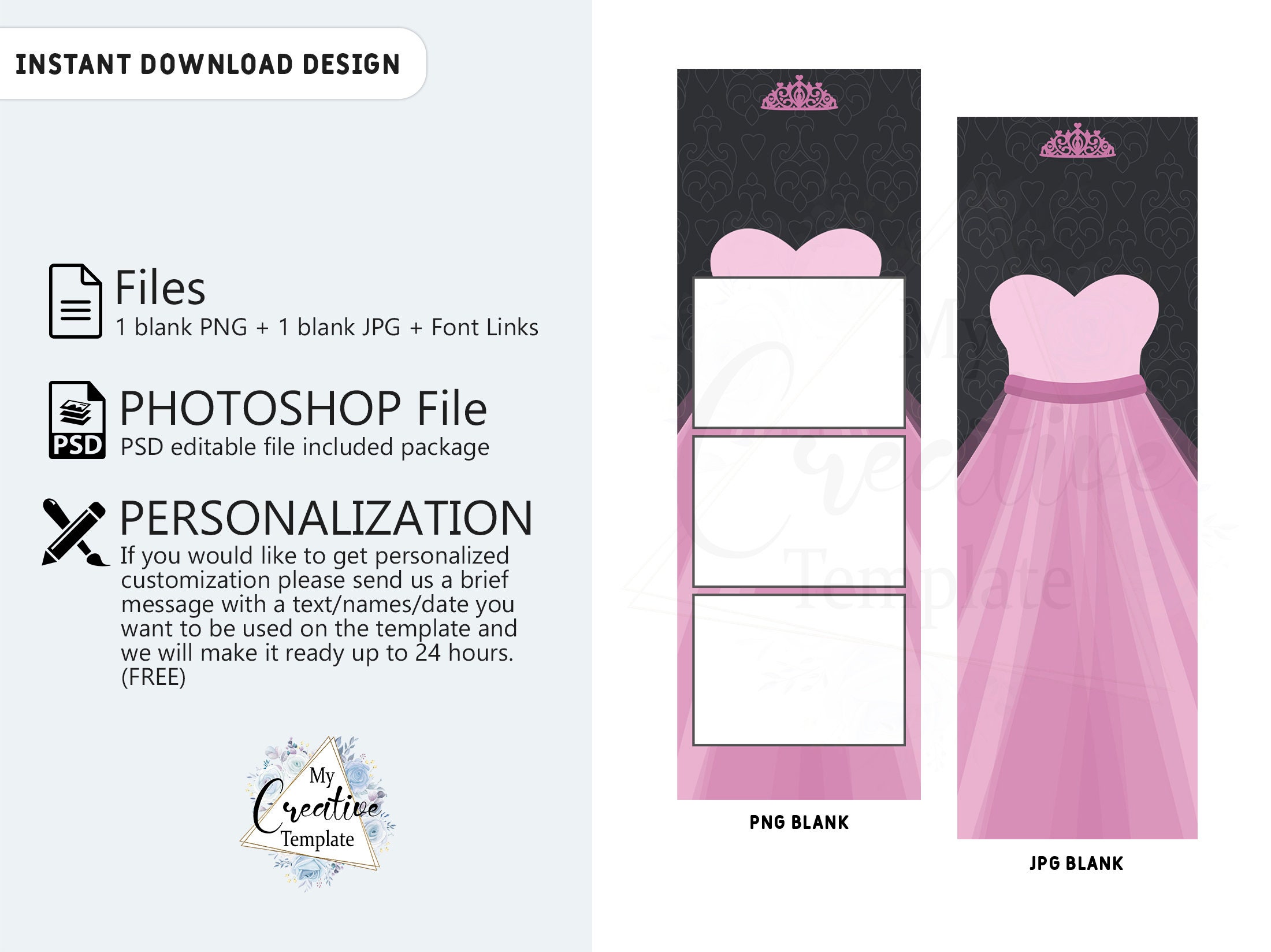 Quinceanera Photobooth Template Quinceanera Photo Booth Etsy
