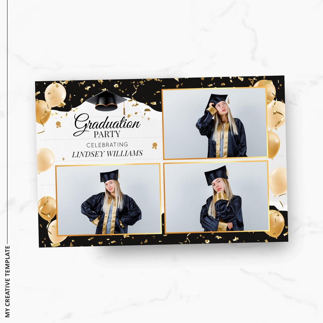 Graduation Photo Booth Template | Class of Photobooth Overlay | 4x6 ...