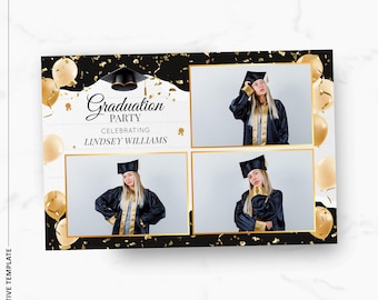 Plantilla para fotomatón de graduación / Superposición para fotomatón de clase / 4x6 / Noche de graduación / PNG, PSD Descarga instantánea