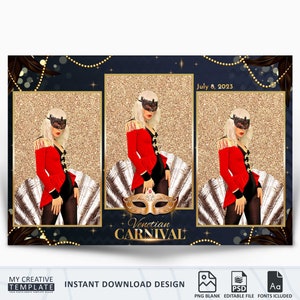 Karneval Photobooth Template, Maskerade Photobooth Template, Photobooth Template, Photobooth Overlay, 6x4, 4x6, Karneval, Maskerade