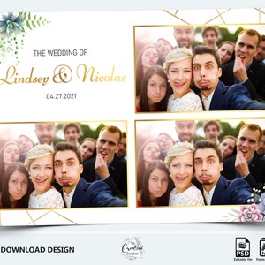 Wedding Photobooth Template, Floral Photobooth Template, 4x6 Wedding Photo booth Template, Photo Booth template wedding, photobooth template