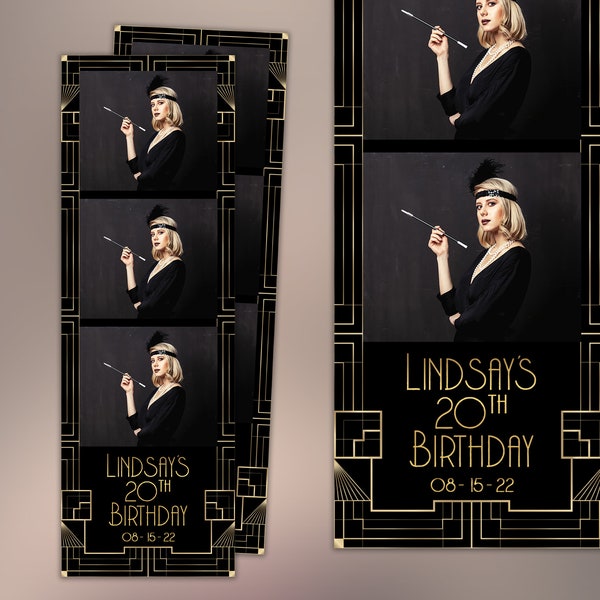 Photo Booth Template, Photo Booth Template Gatsby, Art deco Photo Booth Template, Roaring 20s, 2x6, Strip, photoooth template, 1920's themed