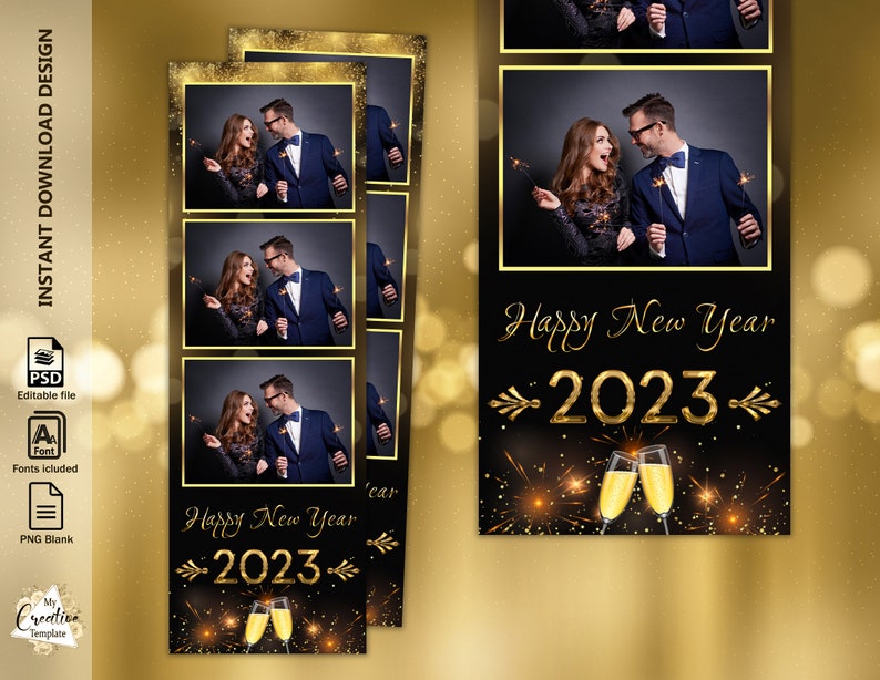 New Year Photo Booth Template Holiday Photo Booth Template - Etsy