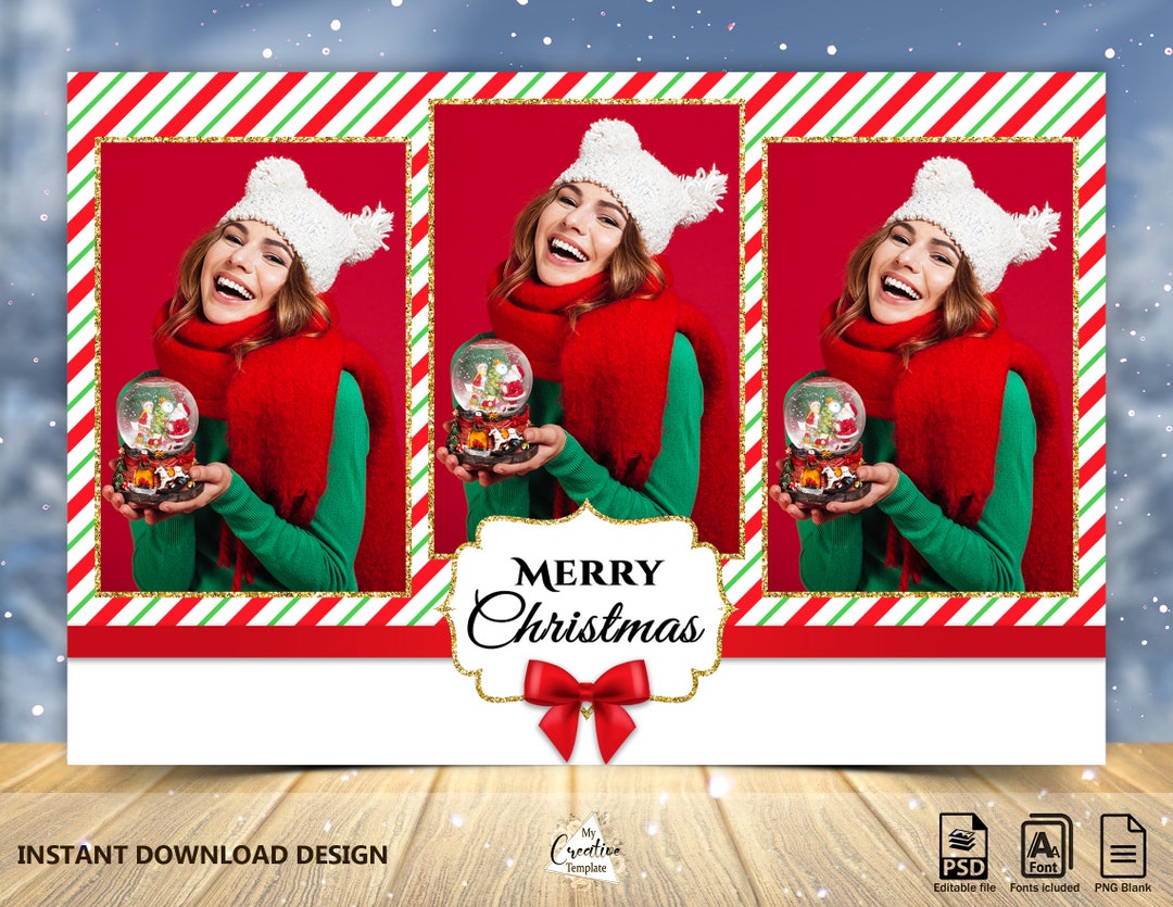 Christmas Photo Booth Template Holiday Photo Booth Template - Etsy