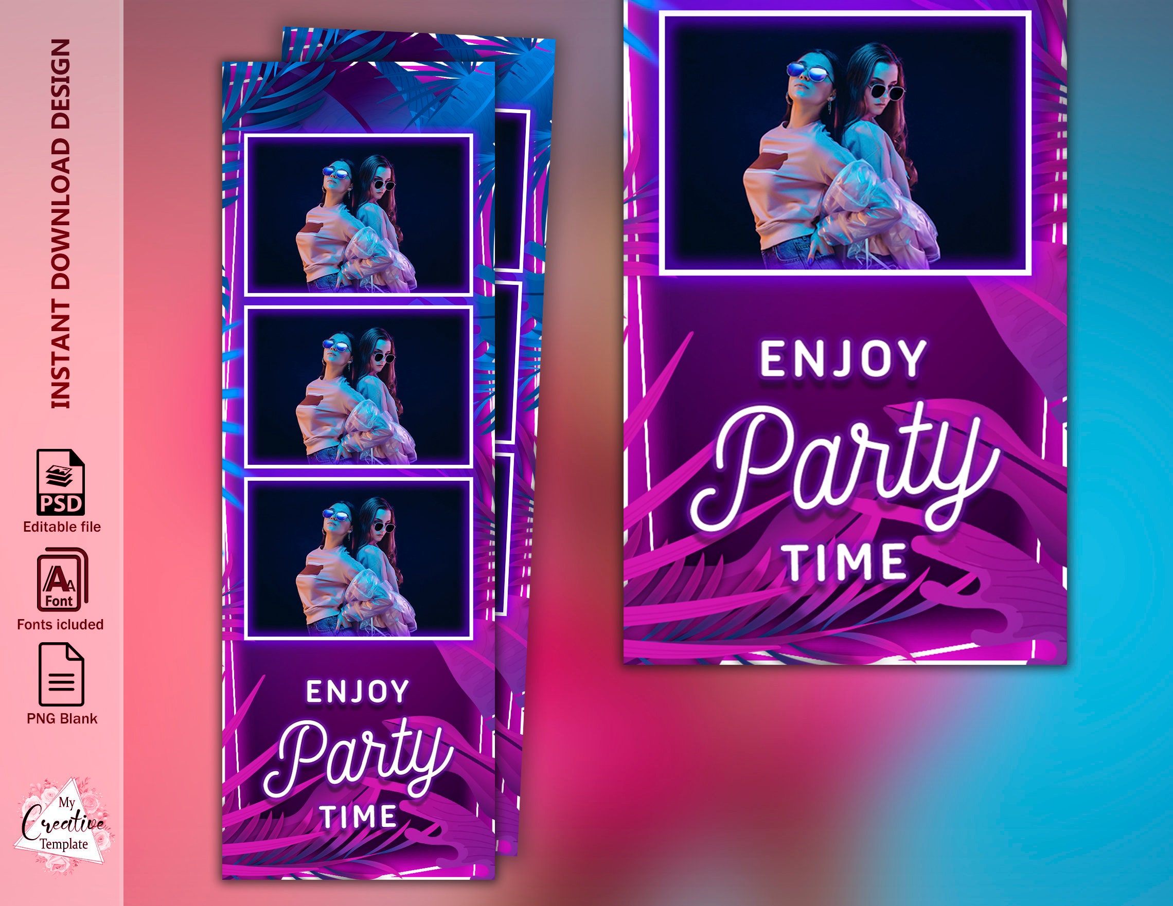 Photo Booth Template Neon Photo Booth Template Photo Booth