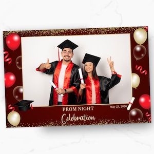 Photo Booth Template | Prom Photobooth Template | Graduation Photo Booth Overlay | Prom Night | Class Of | Maroon | 4x6 | Celebration