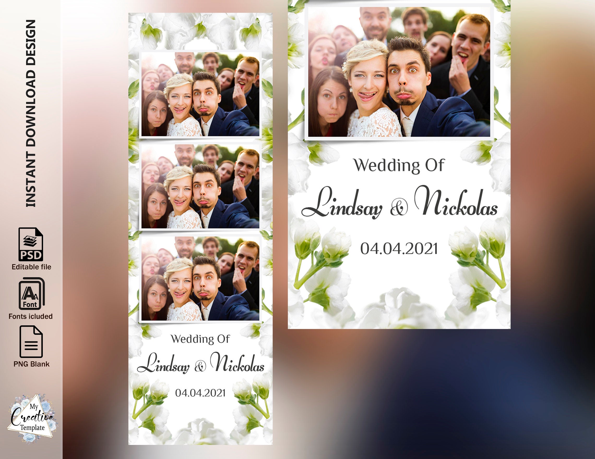 Wedding Photo booth Template Elegant Photo booth Template | Etsy