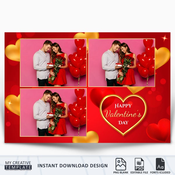 Photo Booth Template, Valentine's Photo Booth Template, Photo Booth Template Wedding, Valentine's Day, photobooth template 4x6 Overlays