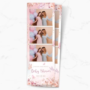 Baby Shower Photo Booth Template, Photo booth Template, Butterfly Birthday Photo Booth, Cute Baby Shower Butterflies Template, 2x6 strip