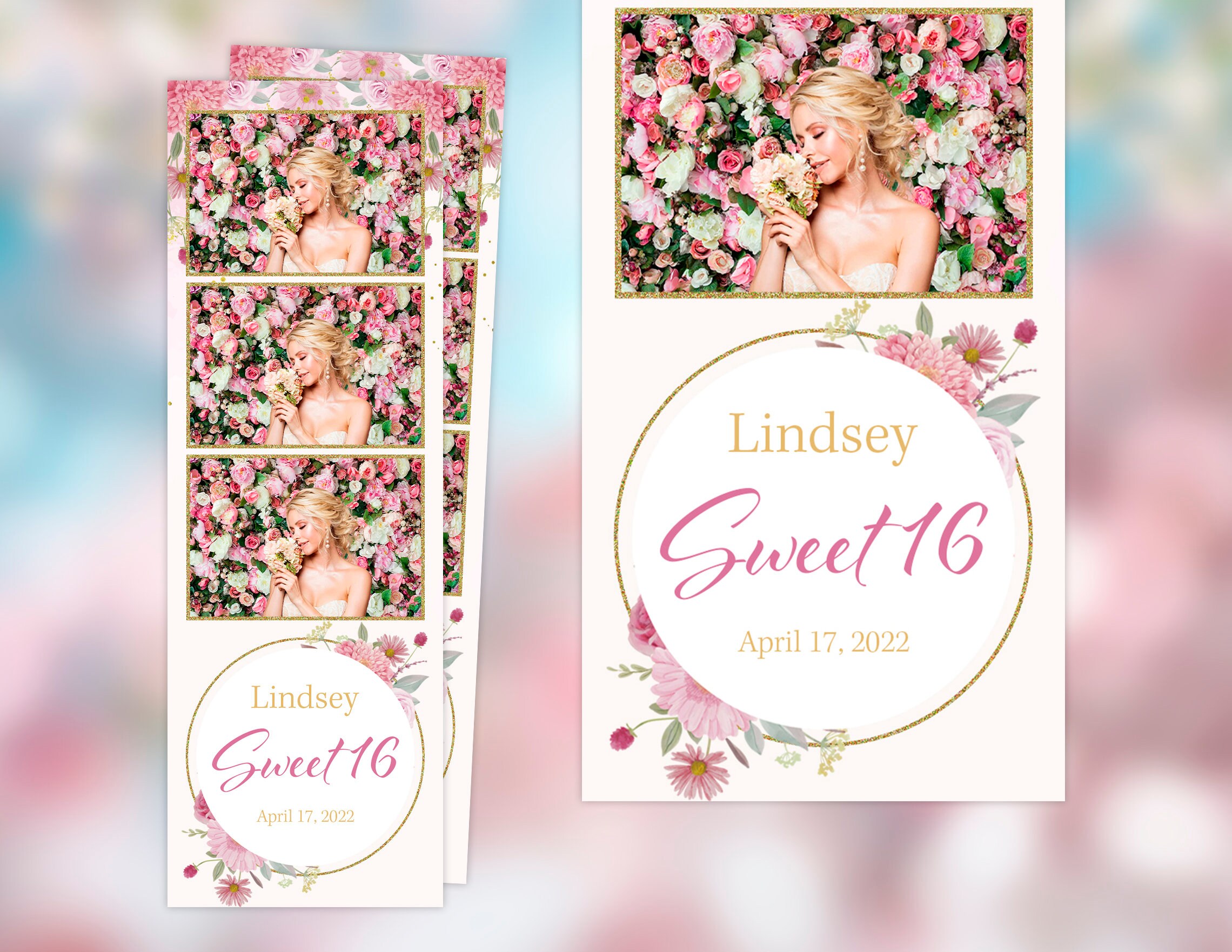 Photo Booth Template Sweet 16 Wedding Anniversary 2x6 Etsy Photo Booth Template Sweet 16 Wedding Anniversary 2x6 Etsy