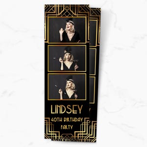 Photobooth Template | Gatsby | Art deco Photo Booth Template | 2x6 Photo Booth Overlay | 1920&#39;s themed | Great Gatsby | Instant Download