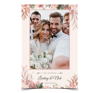 Wedding Photobooth Template, Floral Photobooth Template, 4x6 Wedding Photo booth Template, photo booth template wedding