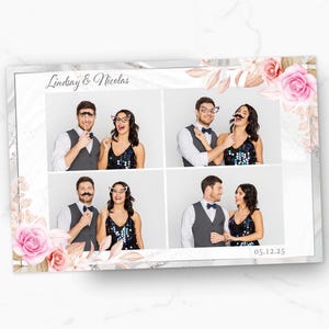 Wedding Photobooth Template | Floral Photobooth Template | 4x6 Wedding Photo Booth Template | Bridal Shower Photo Booth Overlay | Roses