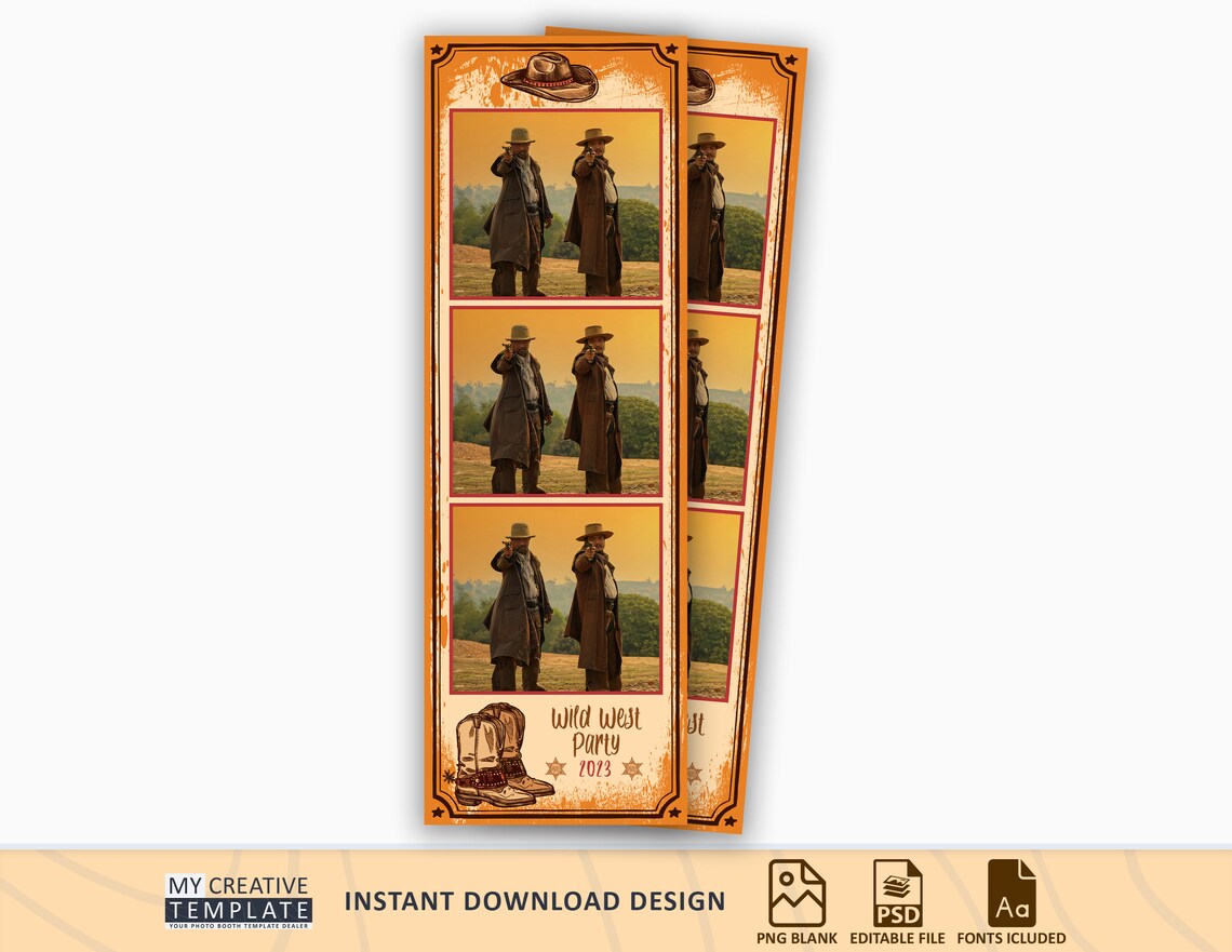 Wild West Photo Booth Template, Photo Booth Template, Western Photo ...