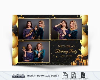 Photobooth Vorlage, Photobooth Vorlage Geburtstag, 10x15, Photobooth Vorlage, Photobooth Template