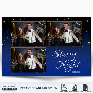 Photo Booth Template, Prom Photo Booth Template, A Night Under The Stars Photo Booth Template, 4x6, photobooth template, prom template